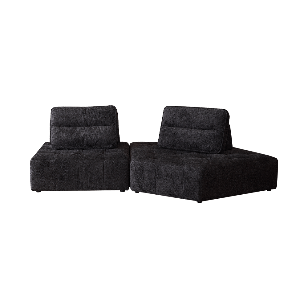 9-Layer Black Mousse Floor Modular Sofa A+C