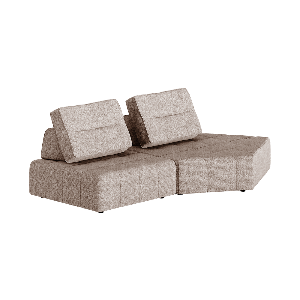 9-Layer Khaki Mousse Floor Modular Sofa A+C