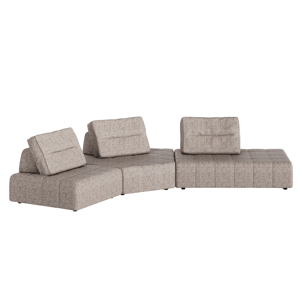 9-Layer khaki Mousse Floor Modular Sofa G03
