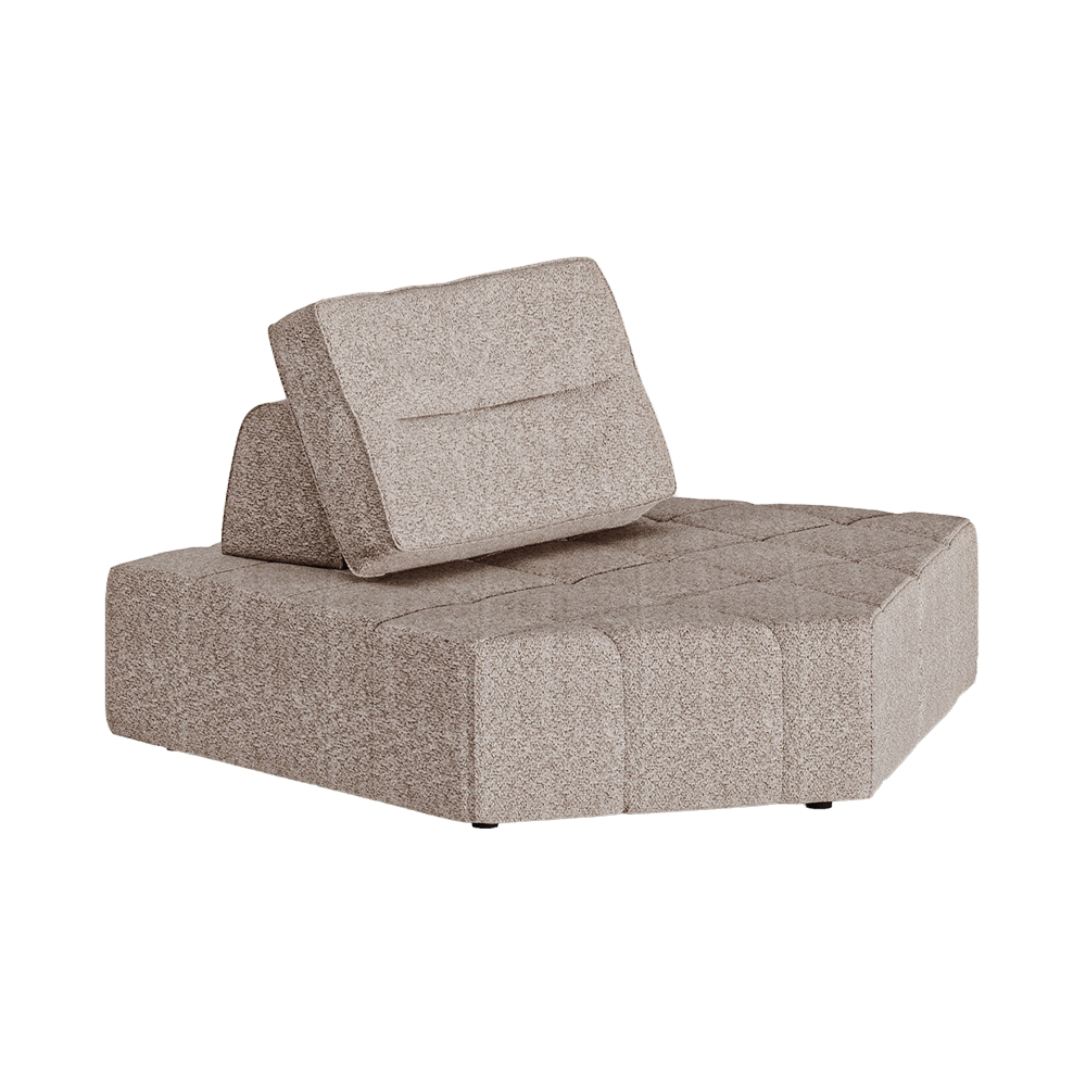 9-Layer Khaki Mousse Floor Modular Sofa Module C