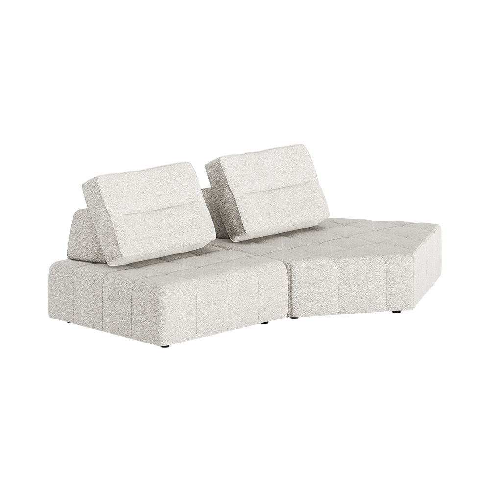 9-Layer White Mousse Floor Modular Sofa A+C