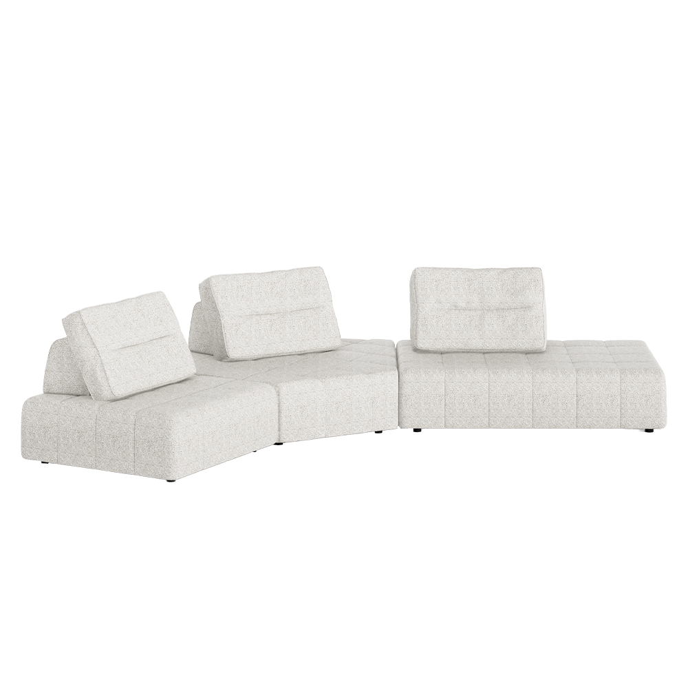 9-Layer White Mousse Floor Modular Sofa G03