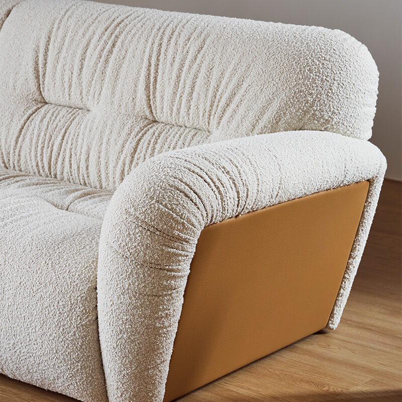 Cannoli Sectional Modern Leather and Fabric Cozy Sofa