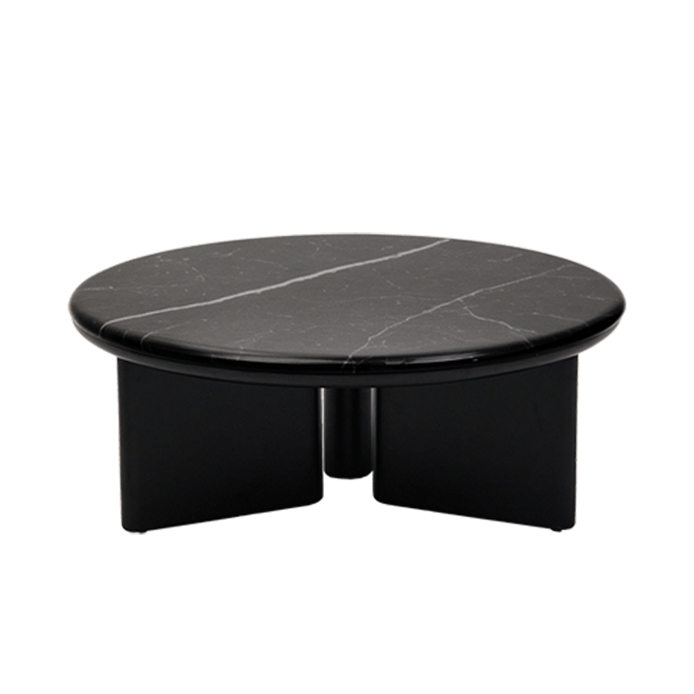 Dorayaki Round Black Marble Coffee Table