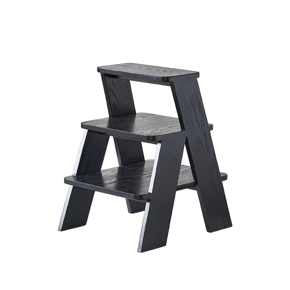 Fido Black Wooden 3-Step Stool