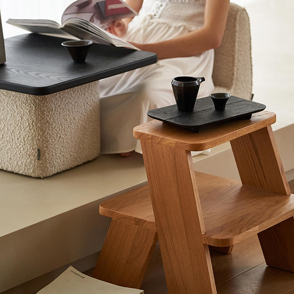 Fido Wood Stepstool 2 Step for Bedroom Kitchen