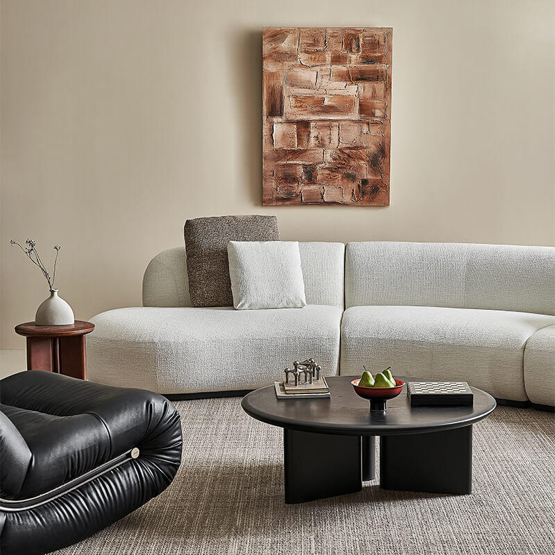 Grin Curved Leather Sofa
