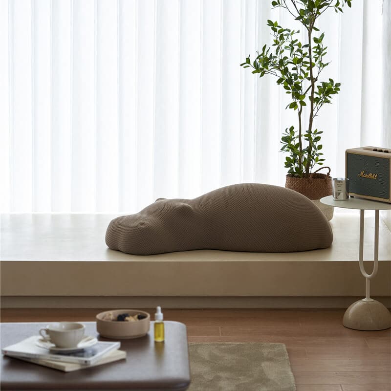 Hippo Pouf Brown Ottoman