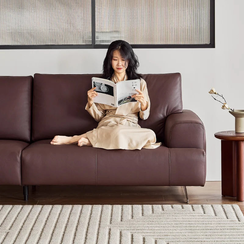 Houghton Leather Bauhaus Sofa Stainless steel legs