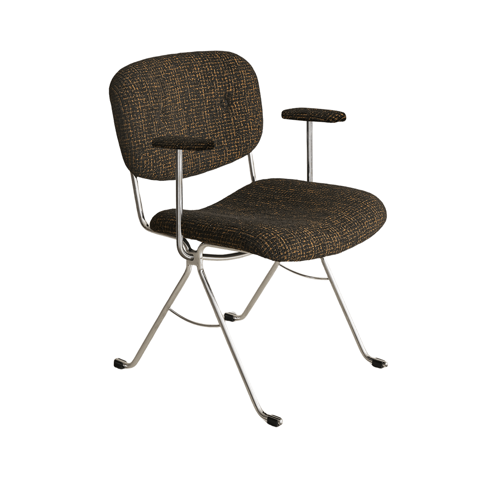 modern brown fabric dining chair bauhaus style