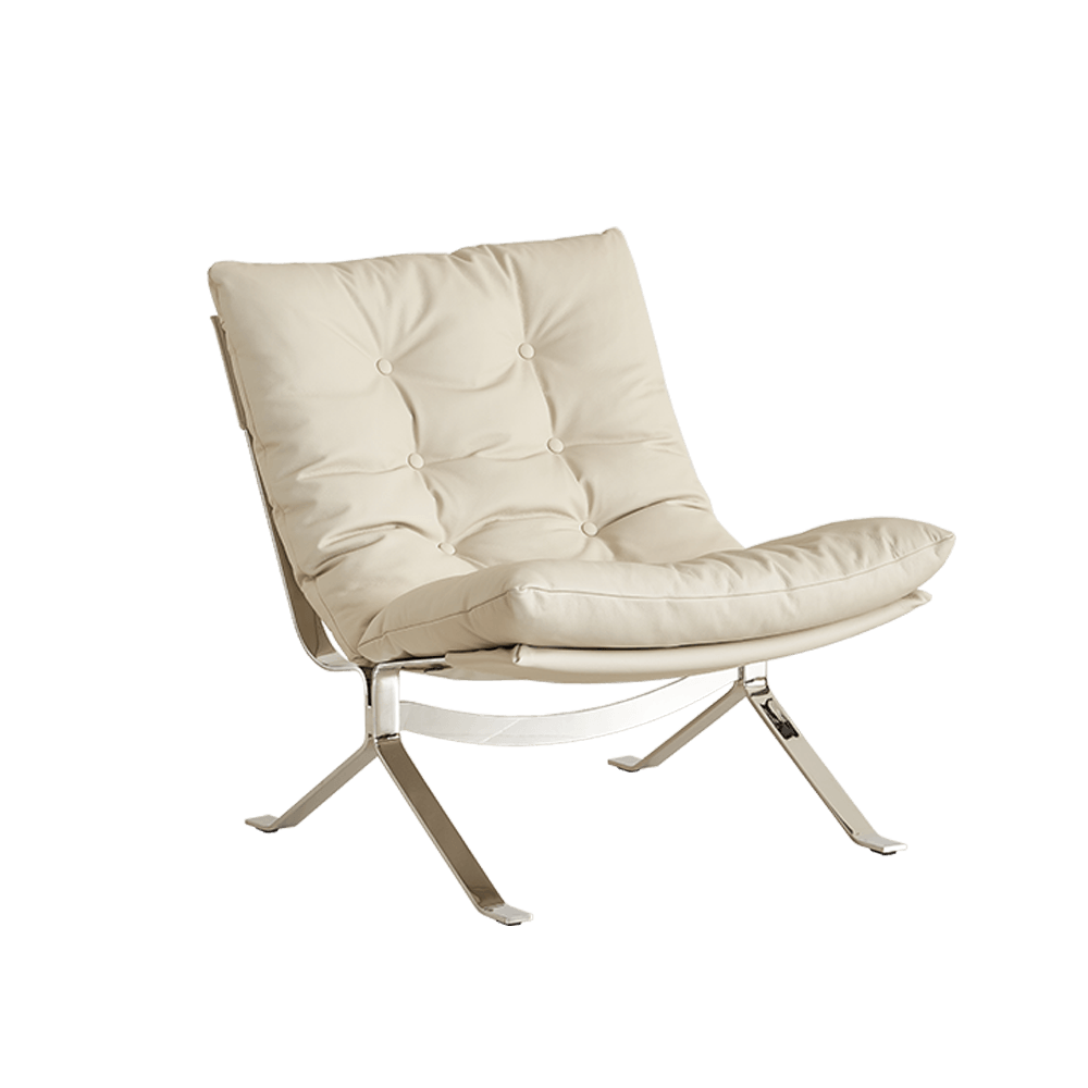 omelette modern white leather lounge chair