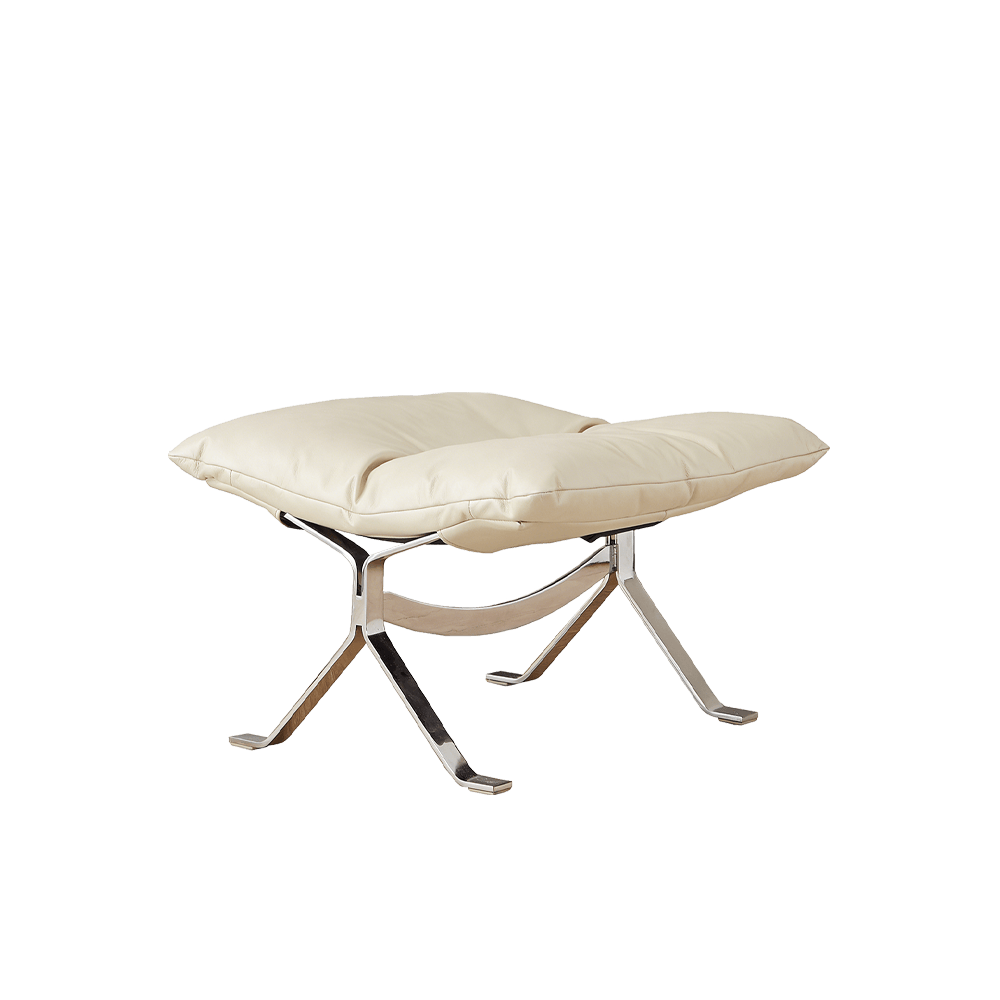 Leather ottoman & footrest