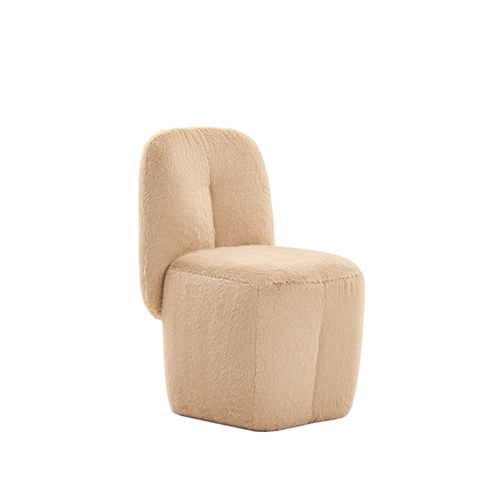 Light Khaki Vanity Chair With back