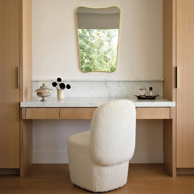 White Vanity Chair With Back