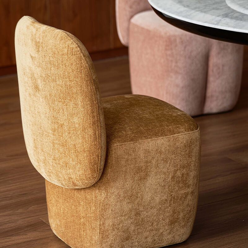 camel Vanity Chair With back