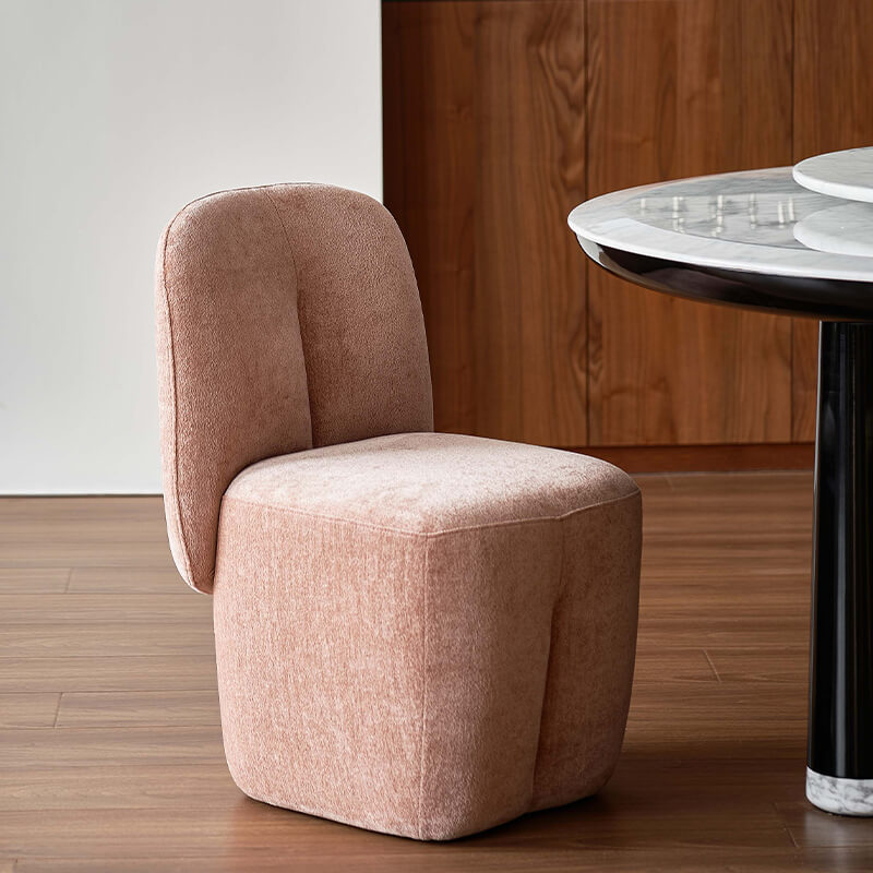 Pink Armless Vanity Chair With Back