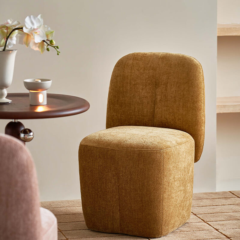 camel Vanity Chair With back