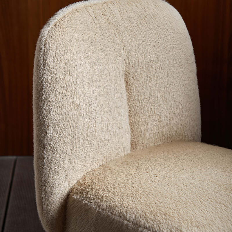 Light Khaki Vanity Chair With back
