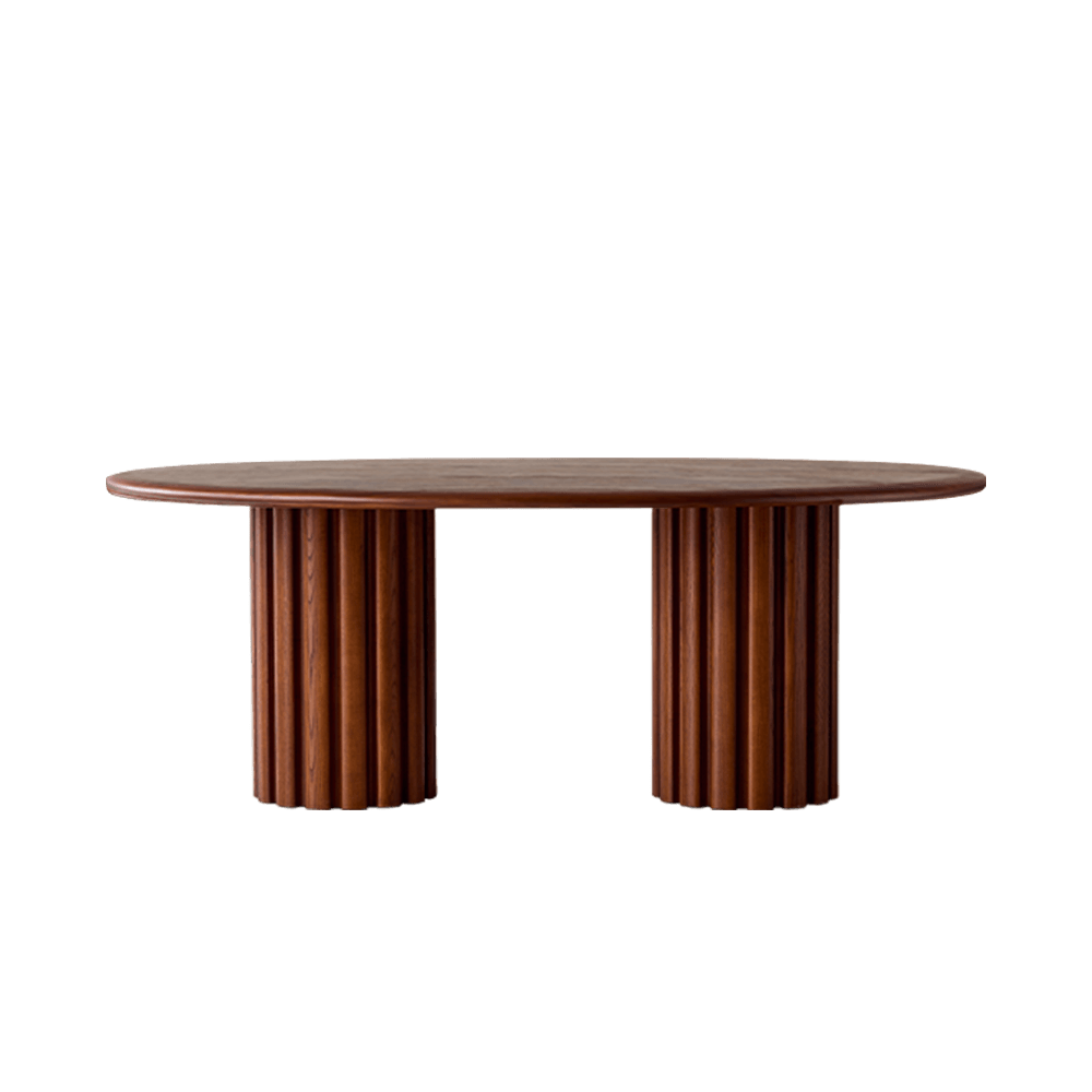 oval wood dining table