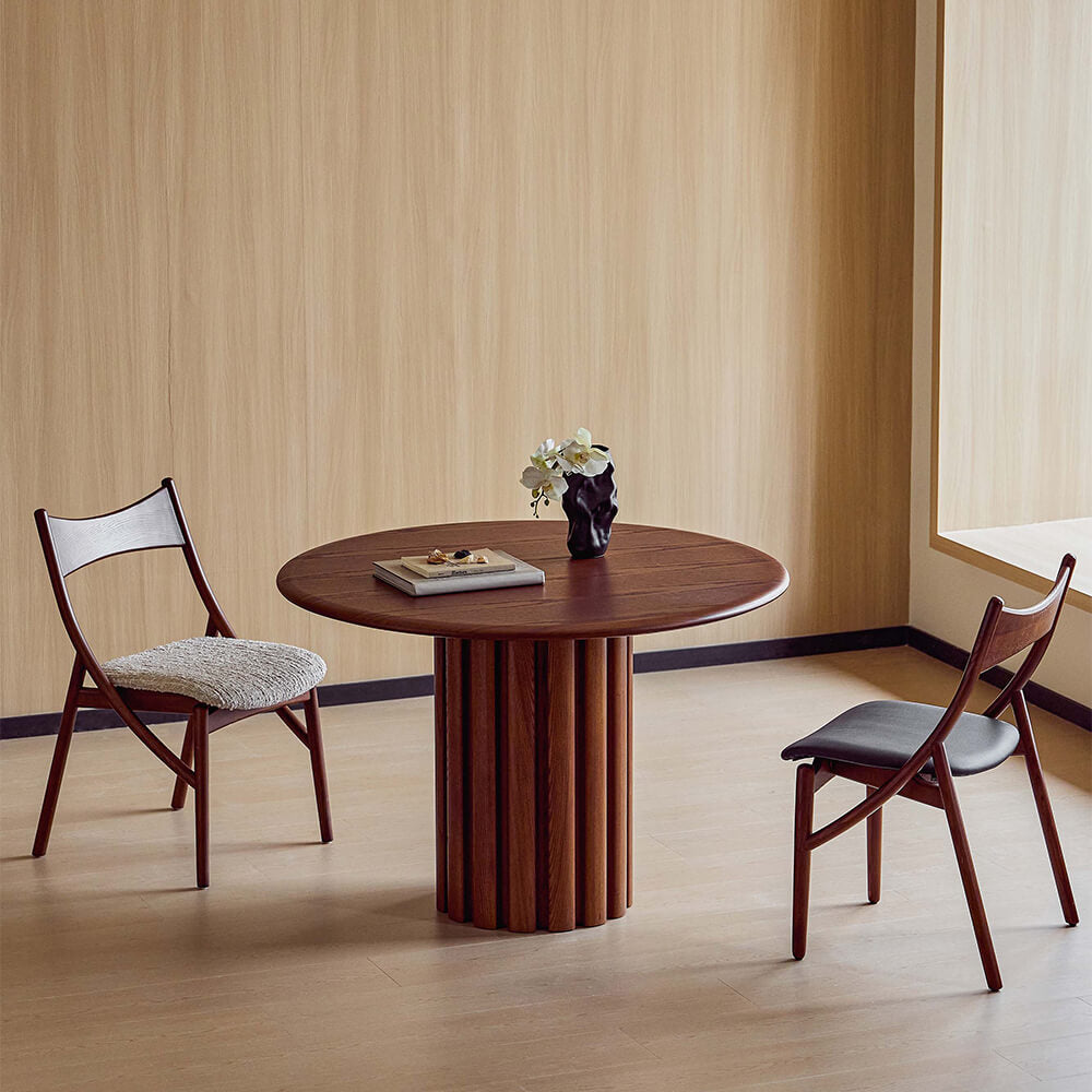 round wood dining table