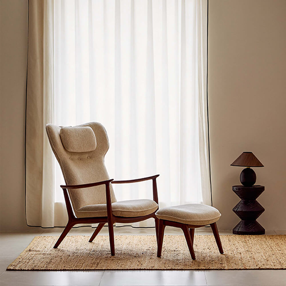 Qiyan Wing Back Lounge Chair Eastern Aesthetics Seating