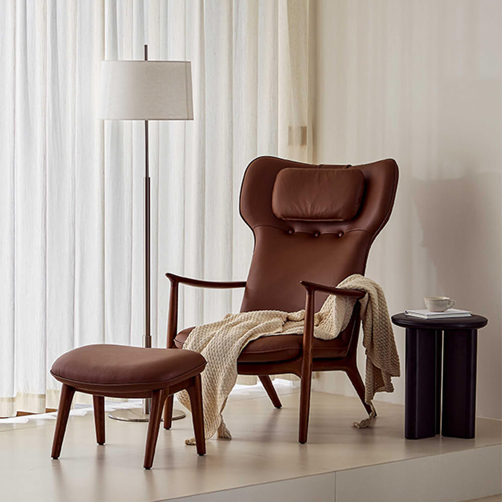 Qiyan Wing Back Lounge Chair Eastern Aesthetics Seating