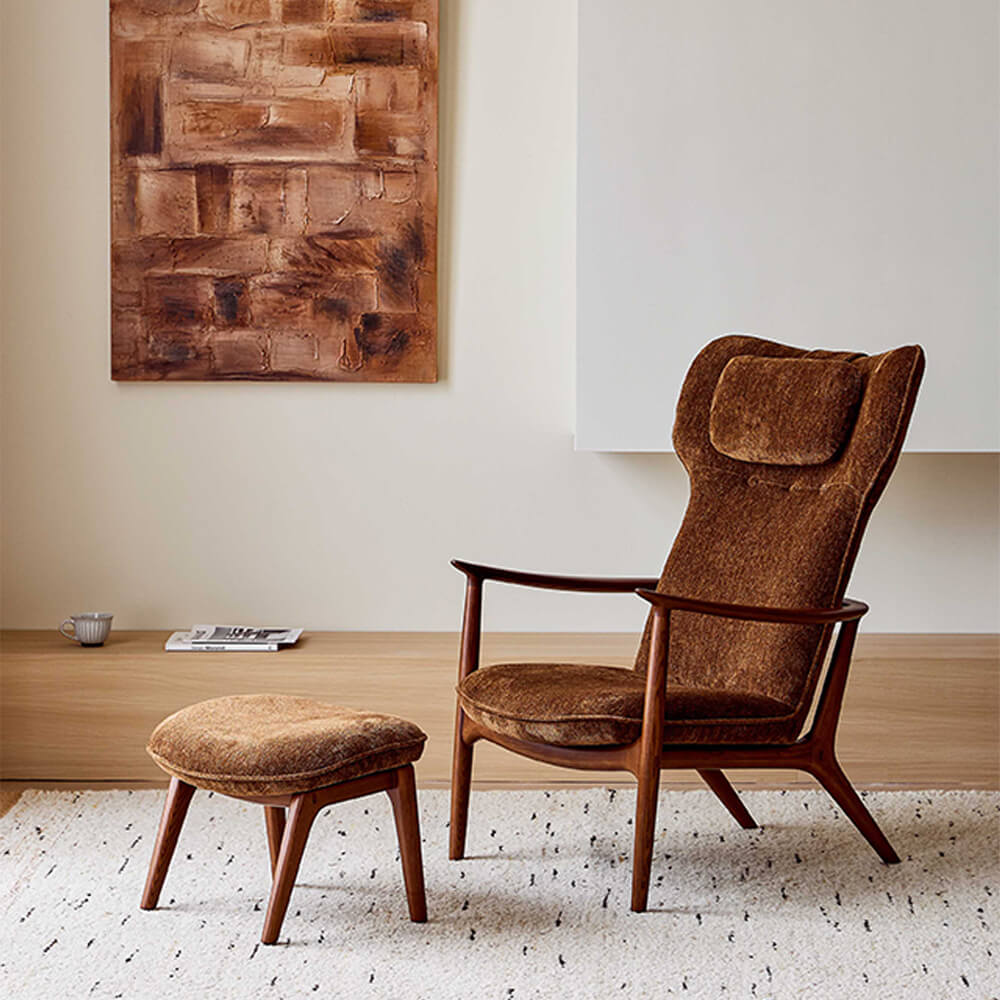 Qiyan Wing Back Lounge Chair Eastern Aesthetics Seating