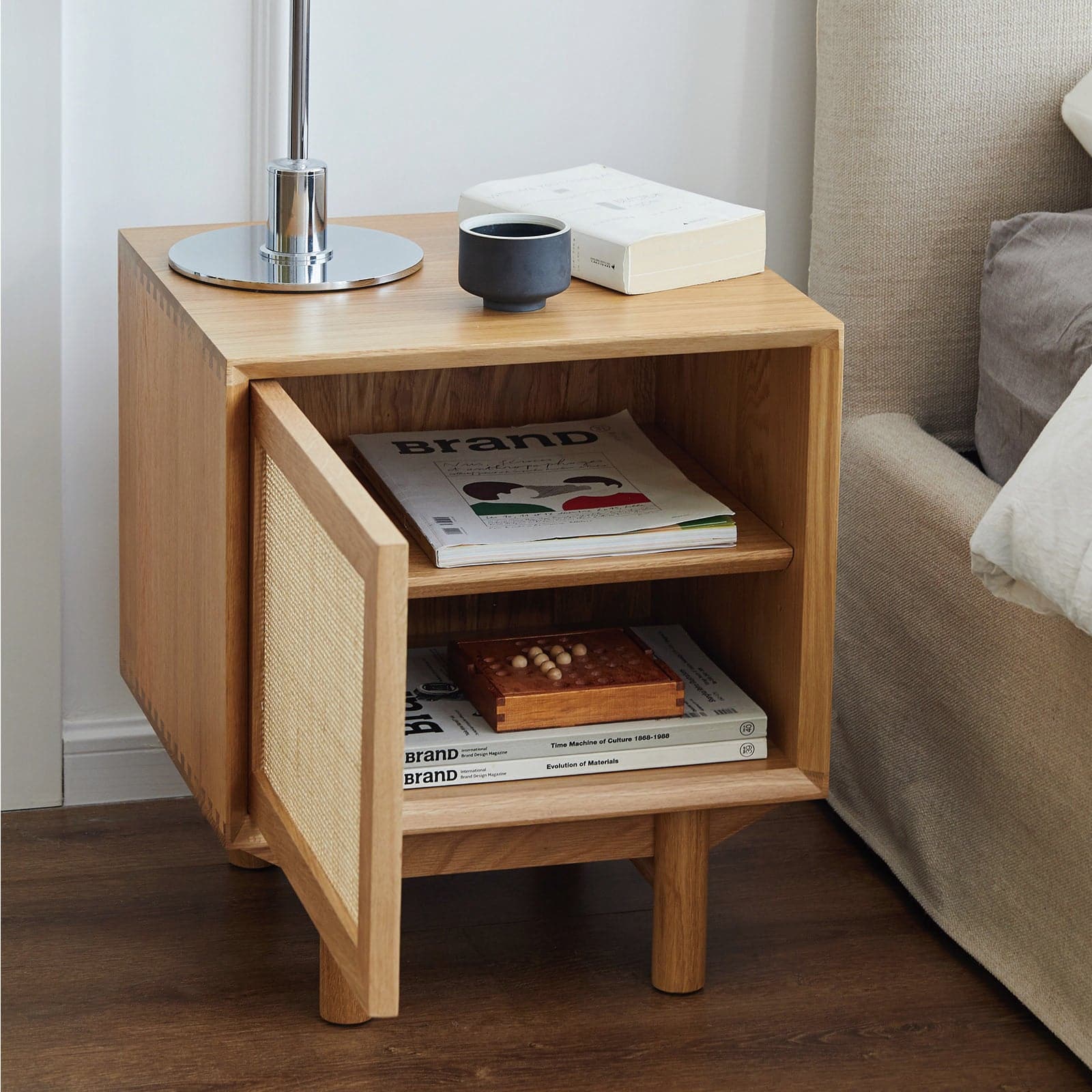 Torii Nightstand / Woven Rattan Door - grado
