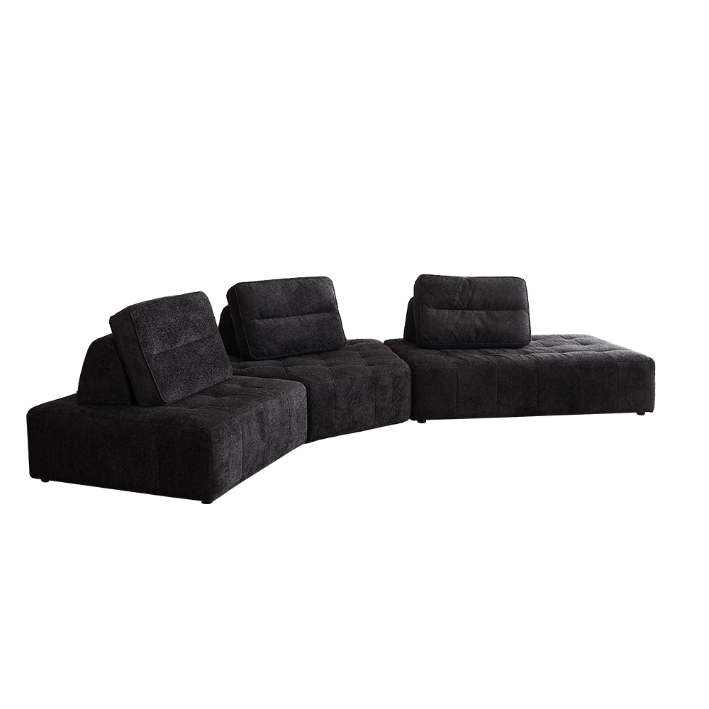 9-Layer Black Mousse Floor Modular Sofa G03