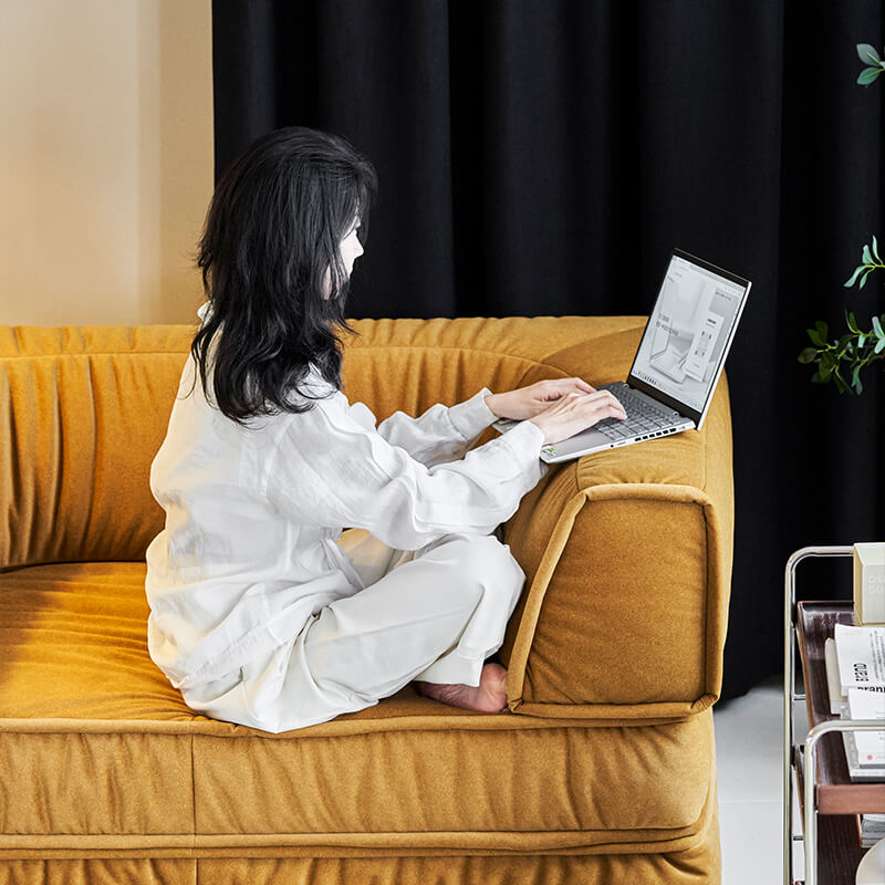 Yellow Custom Modular Floor Sofa Bed