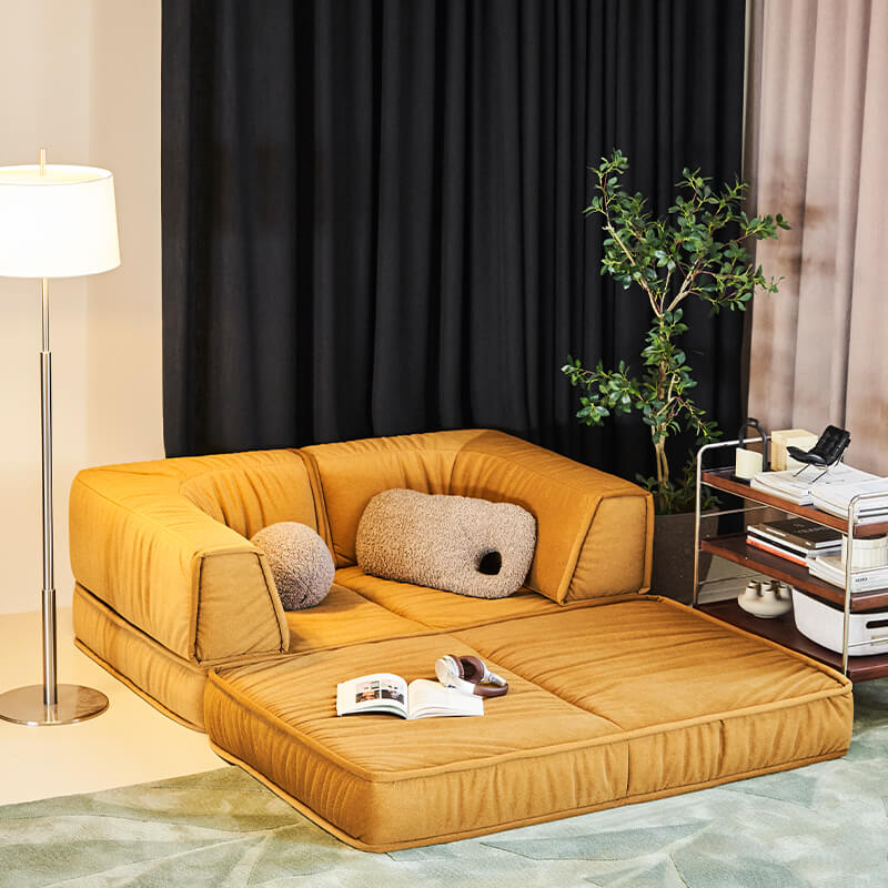 Yellow Custom Modular Floor Sofa Bed