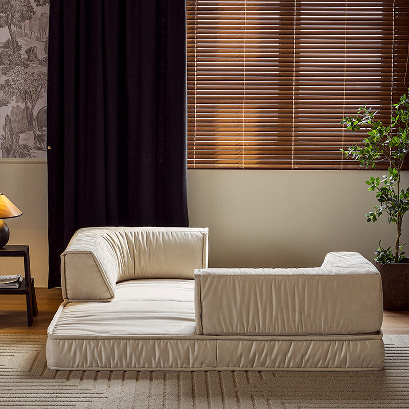 White Custom Modular Floor Sofa Bed
