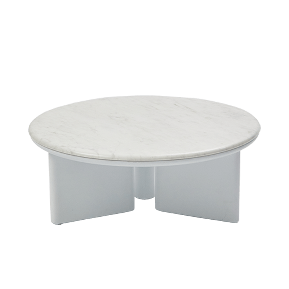 Dorayaki Round White Marble Coffee Table