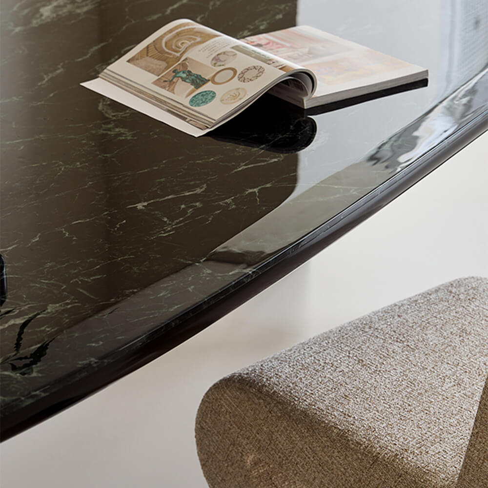 Elephant Marble Dining Table Curved Tabletop