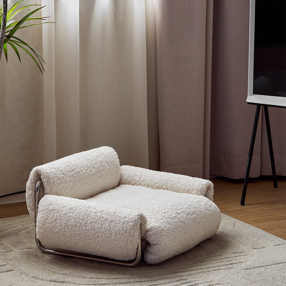 Roll Pet Bed Sofa Washable Elevated Dog Bed