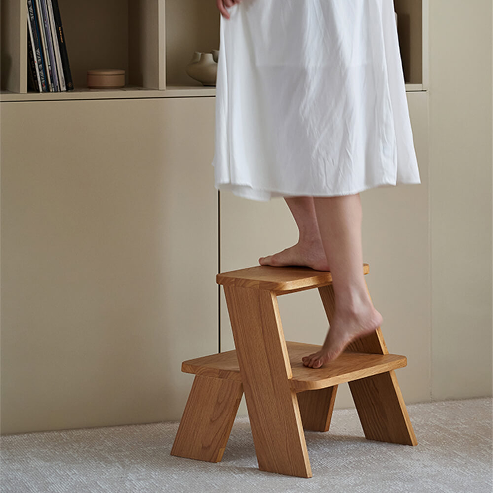 Fido Wood Stepstool 2 Step for Bedroom Kitchen | gradodesign