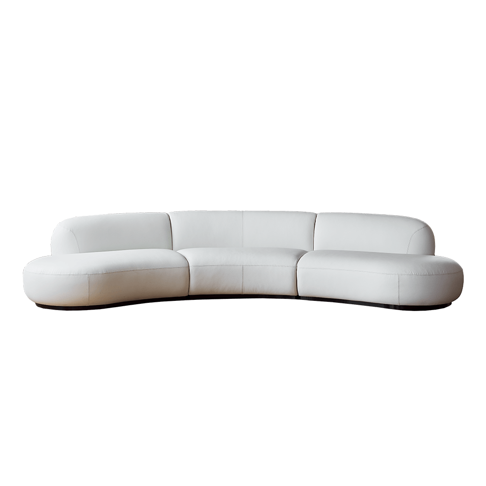 Grin Curved Leather Sofa