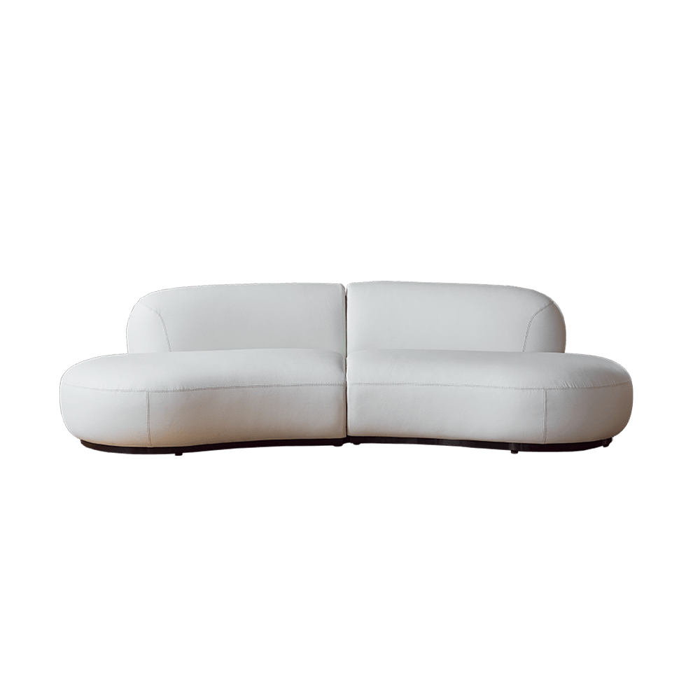 Grin Curved Leather Sofa