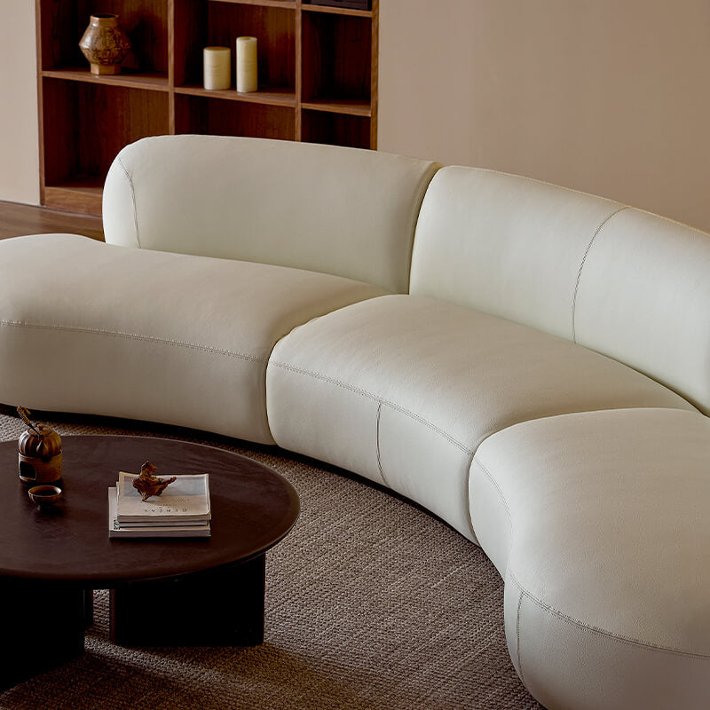 Grin Curved Leather Sofa