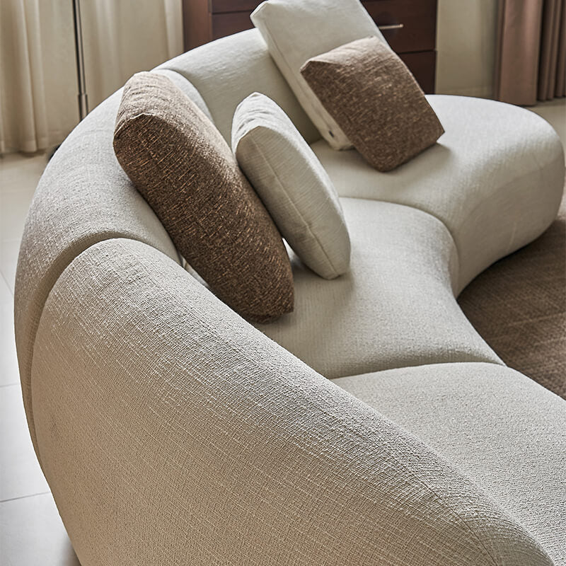 Grin Curved Leather Sofa