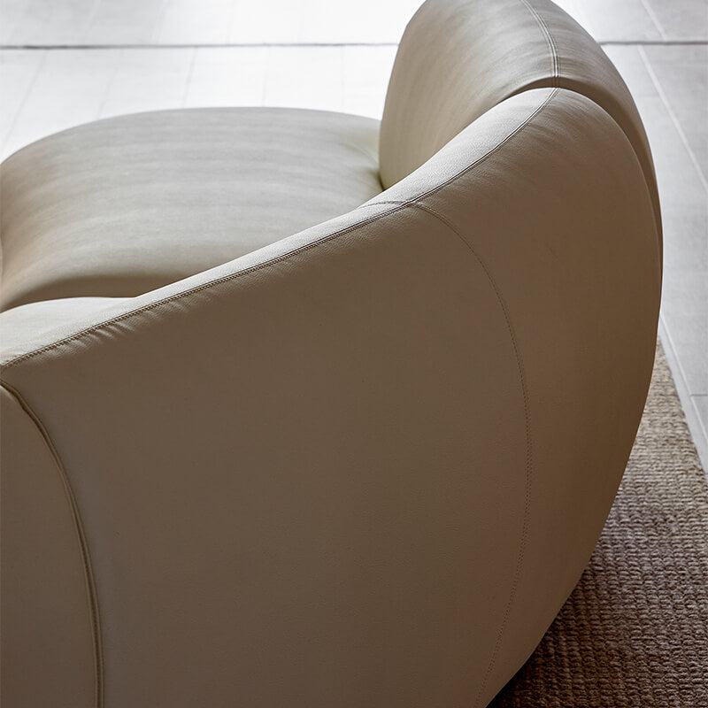 Grin Curved Leather Sofa