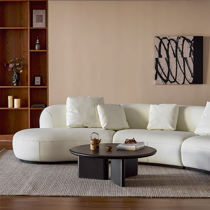 Grin Curved Leather Sofa