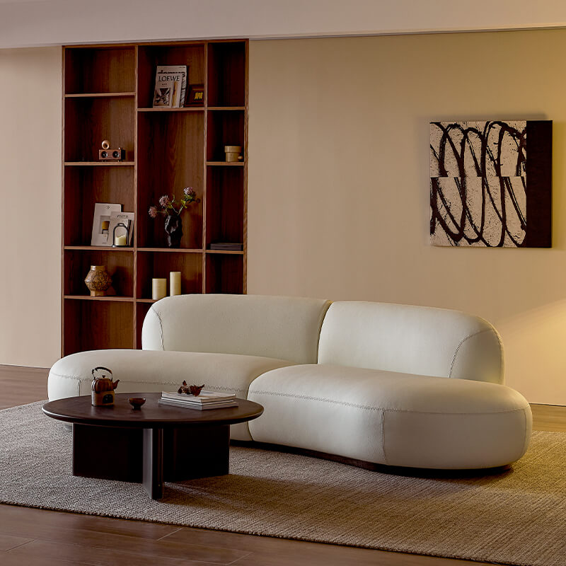 Grin Curved Leather Sofa