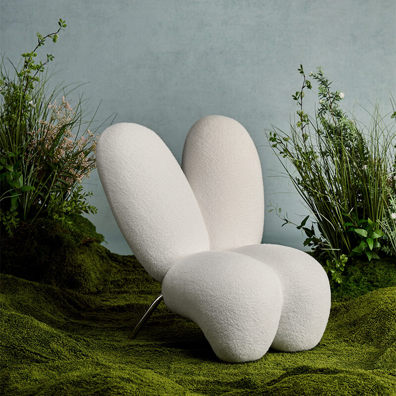 Cute White Bunny Kids Lounge Chair