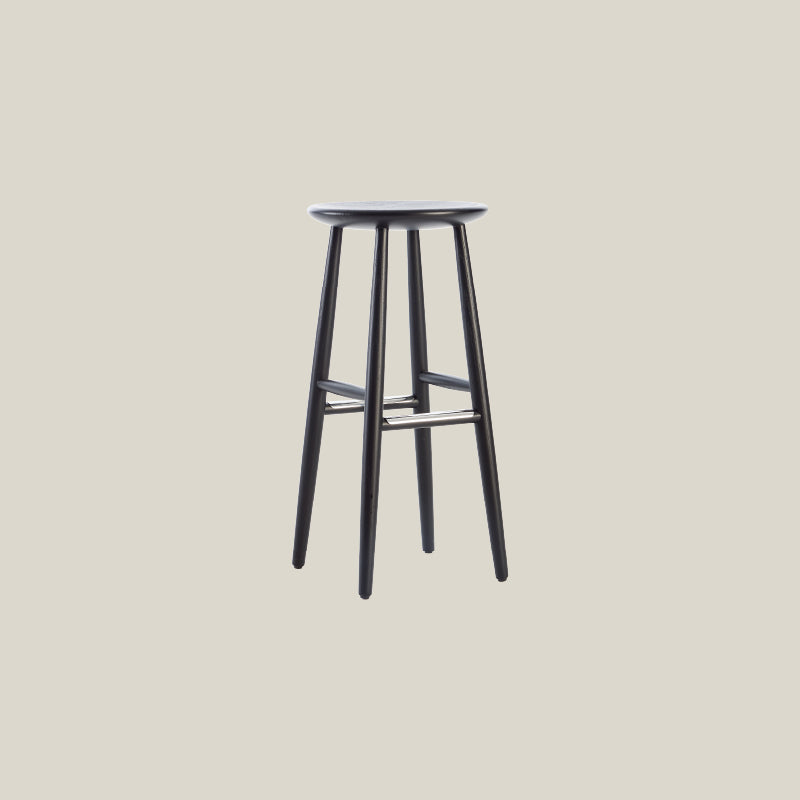 Lotus Leaf Wooden Bar Stool with Footrest