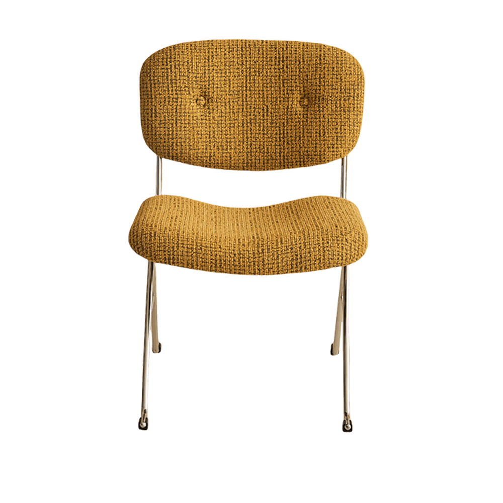 modern yellow fabric dining chair bauhaus style