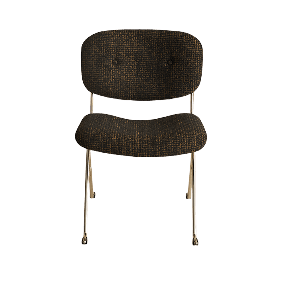 modern brown fabric dining chair bauhaus style