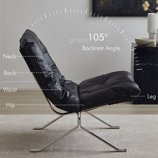 105° BACKREST INCLINATION - After repeated experiments and tests, the designer finally determined that the backrest seat is at an angle of 105°, which ensures comfort and allows leisure reading.6 - STAGE SUPPORT DESIGN - Adopts "hip-leg-waist-back-shoulder-neck" 6-stage support design, which fits the whole body and ensures better support and comfort.-gradodesign