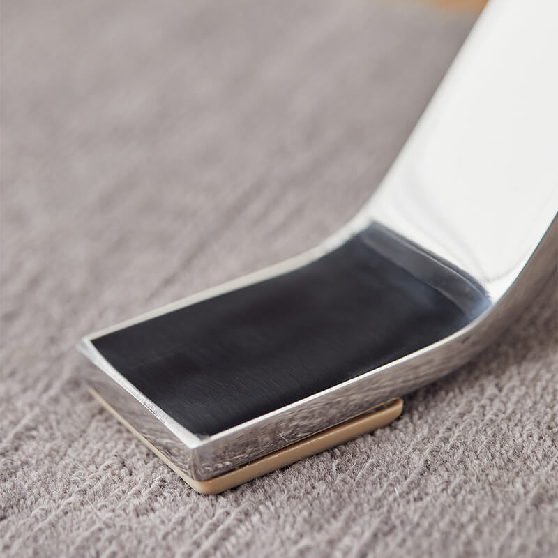 Omelette black leather lounge chair stainless stel legs