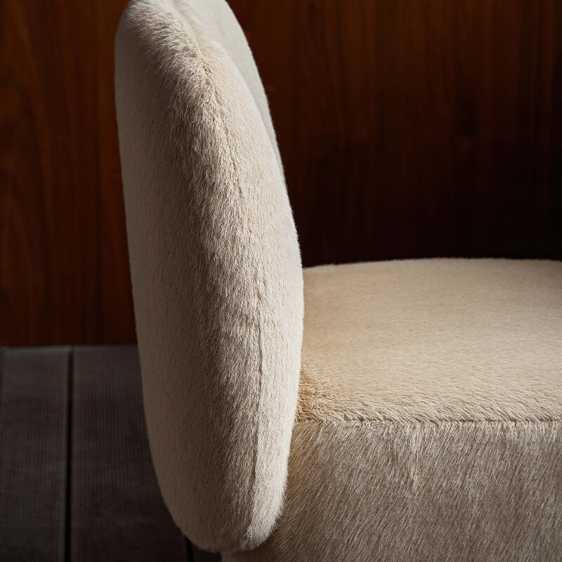 Light Khaki Vanity Chair With back